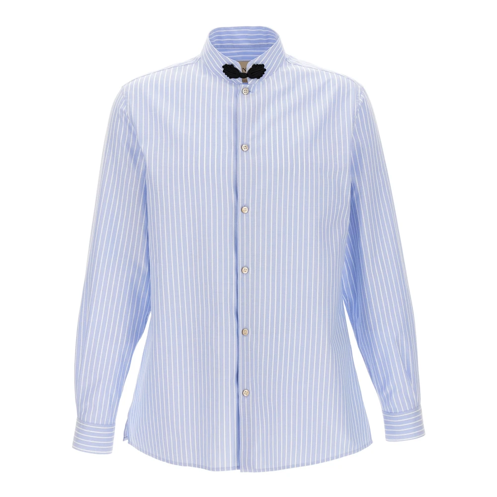 Valentino Garavani Men's Blue Striped Oxford Shirt