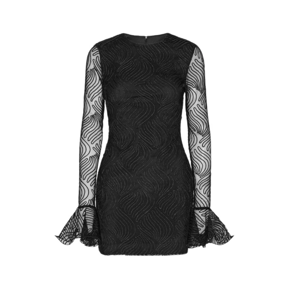 Rotate Birger Christensen Mini Flounce Jurk Black Dames