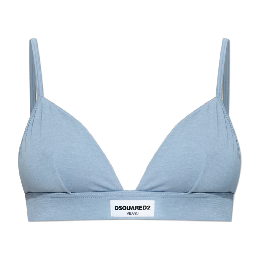 Dsquared2 Kvinno Blå Underkläder Dam, S, Bh Med Logotypapplikation