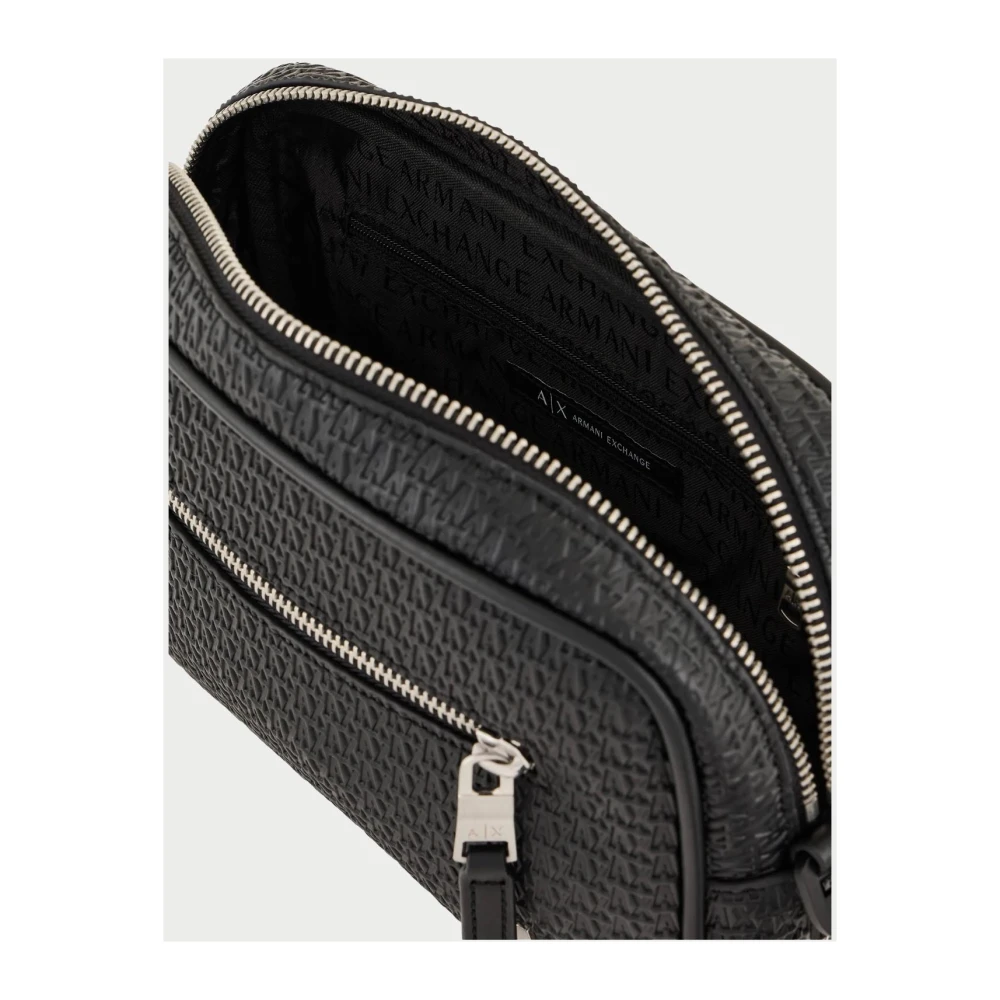 Armani Exchange Zwarte Beauty Case met Voorrits Black Heren