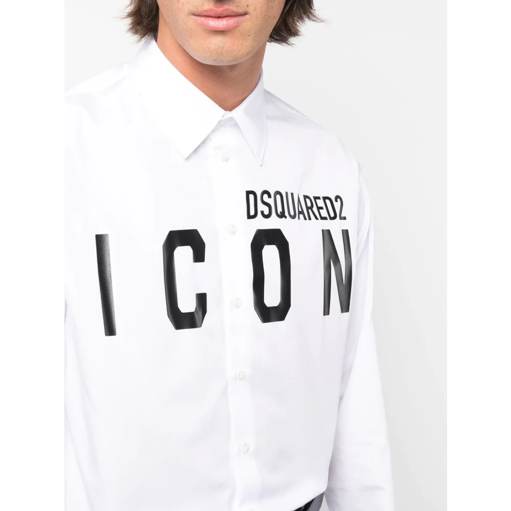 Dsquared2 Shirt met bedrukt logo White Heren