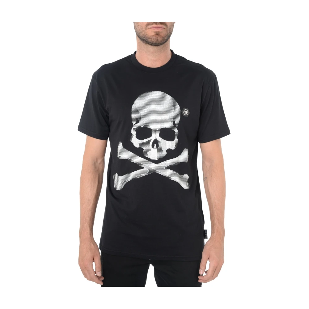 Philipp Plein SS Skull & Bones Zwart Katoenen T-Shirt Black Heren