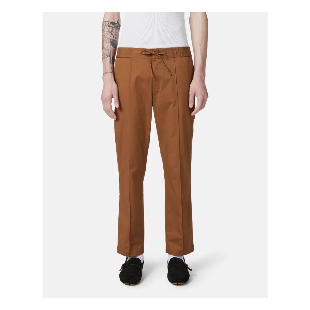 Iceberg Verbrand bruine jogging fit broek in stretch katoen gabardine Brown Heren