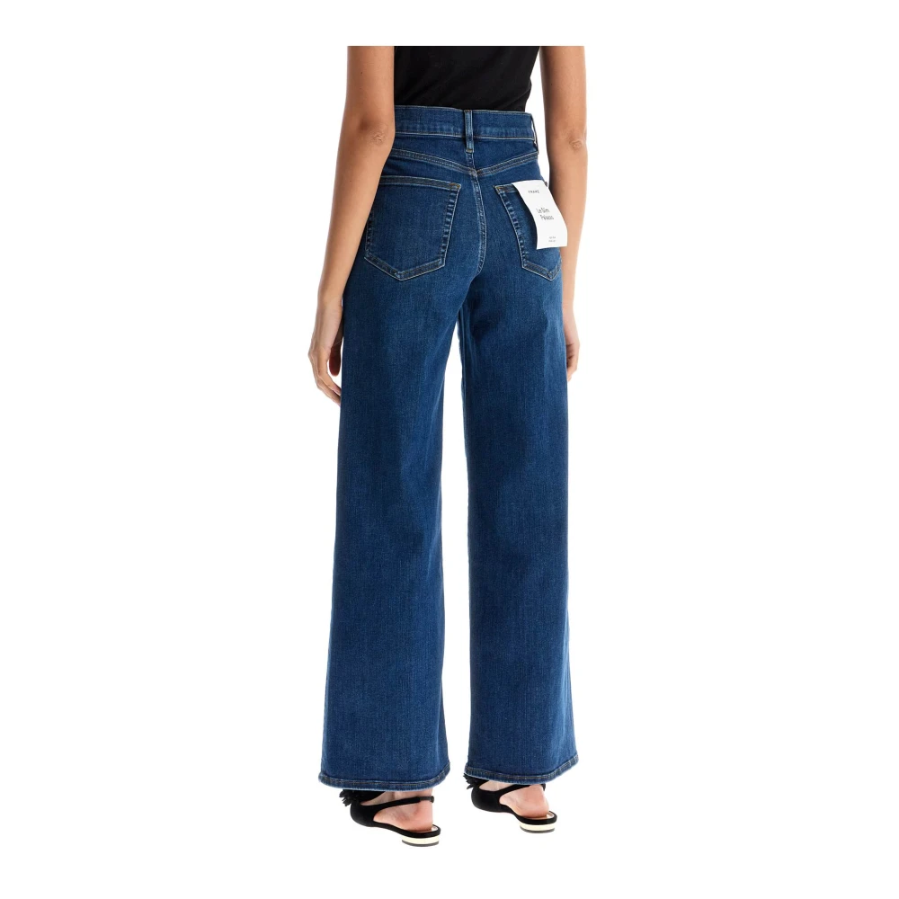 Frame Hoge taille wijde pijp cropped jeans Blue Dames