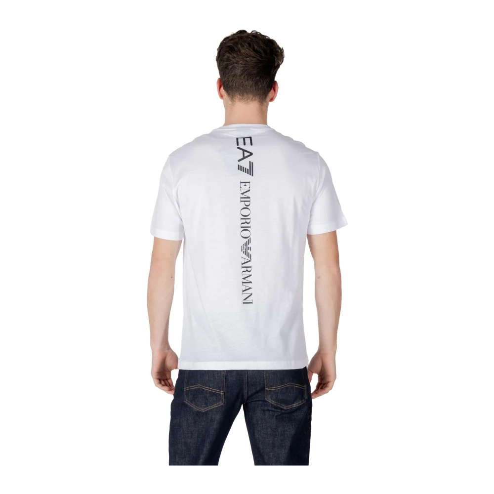 Emporio Armani EA7 Stijlvol bedrukt T-shirt voor de zomer White Heren