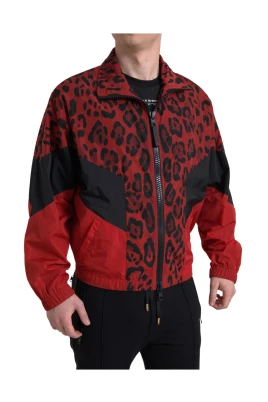 Rd Leopard Dragkedja Jacka