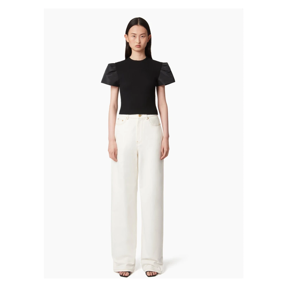 Nina Ricci T-Shirt MET Peplum Kort Black Dames