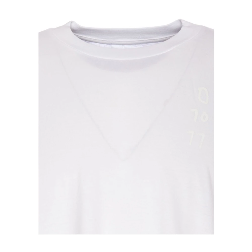 MM6 Maison Margiela Witte Katoenen Jersey Crew Neck T-shirt White Heren