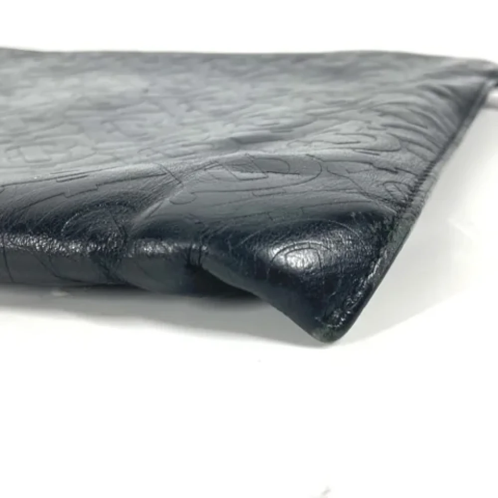 Burberry Vintage Pre-owned Leather clutches Black Dames