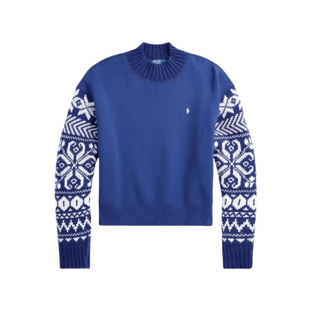 Ralph Lauren Midnight Royal Bedrukte Sweatshirt Blue Dames