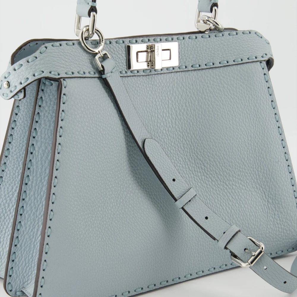 Fendi Getextureerde leren Peekaboo ISeeU tas Blue Dames