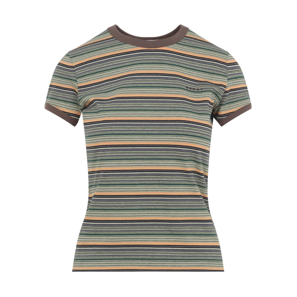 Marni Women's Multicolor Fitted Cotton T-Shirt - T-Shirts - S - Tops