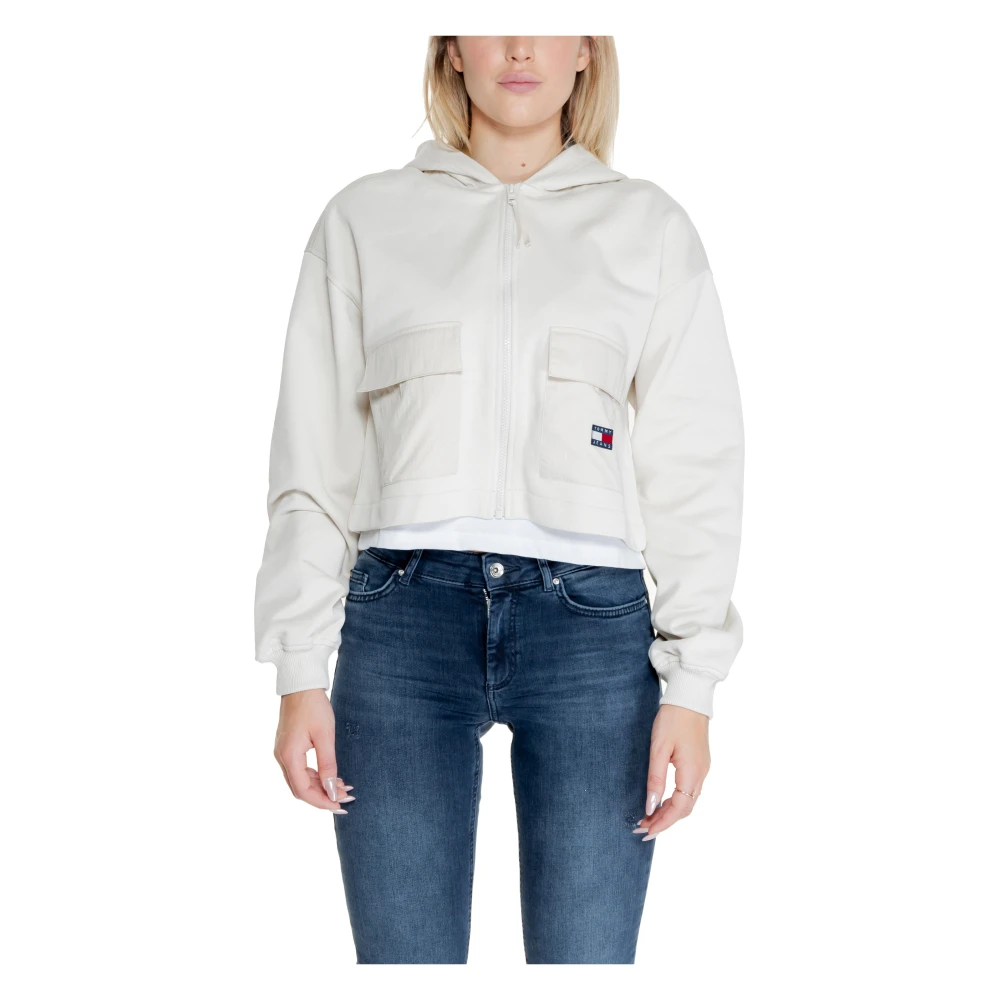 Tommy Jeans Herfst Winter Dames Katoenen Sweatshirt Collectie Beige Dames