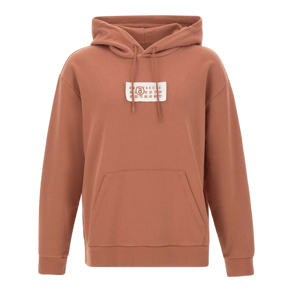 Mm6 Maison Margiela Men's Orange Unbrushed Jersey Hooded Sweatshirt - Hoodies - Xl - Sweatshirts & Hoodies