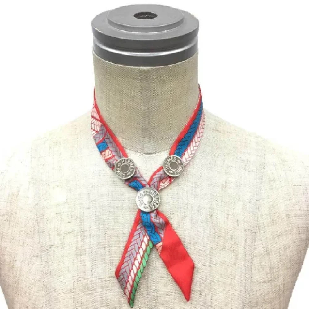 Hermès Vintage Pre-owned Metal scarves Gray Dames