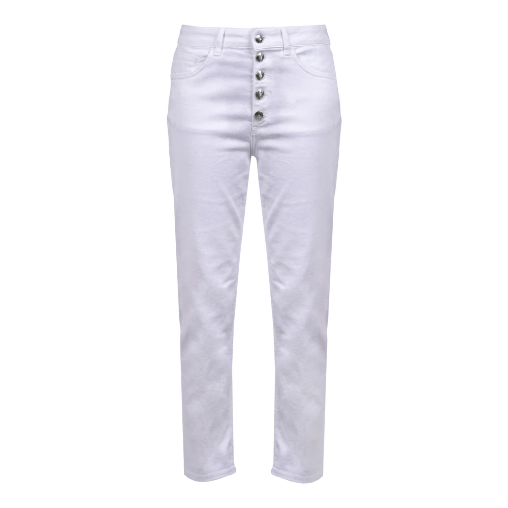 Dondup Women's White Cropped Jeans, W26, Jeans Koons