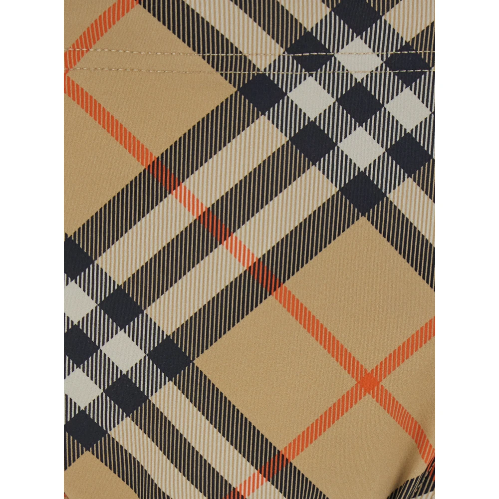 Burberry Beige Check Motif Speedo Kleding Beige Heren