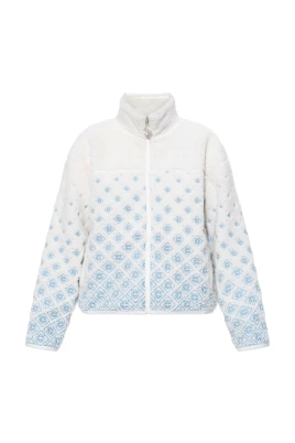 Broderad Gradient Monogram Cropped Fleecejacka