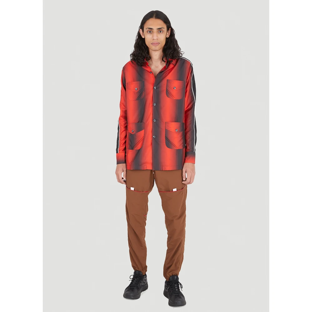 Ahluwalia Safari Shirt met Gerecycled Polyester Red Heren