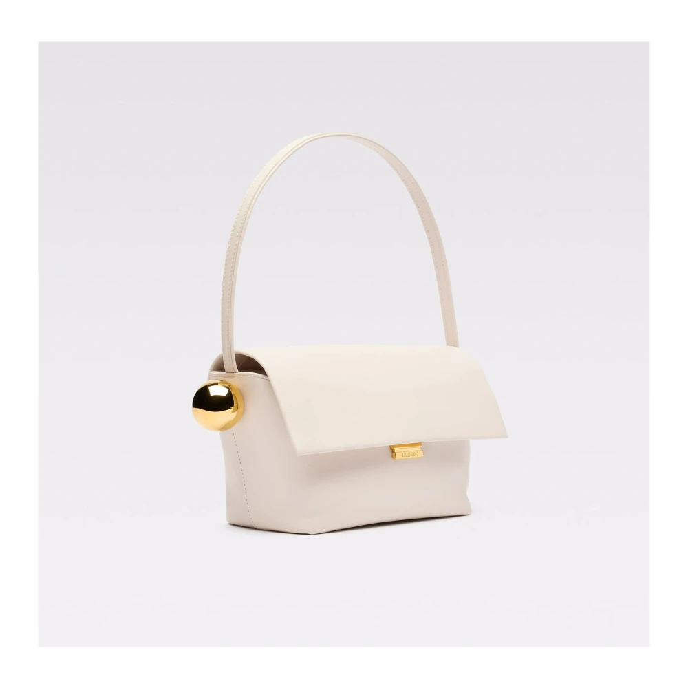 Jacquemus Ivoor Leren Schoudertas White Dames