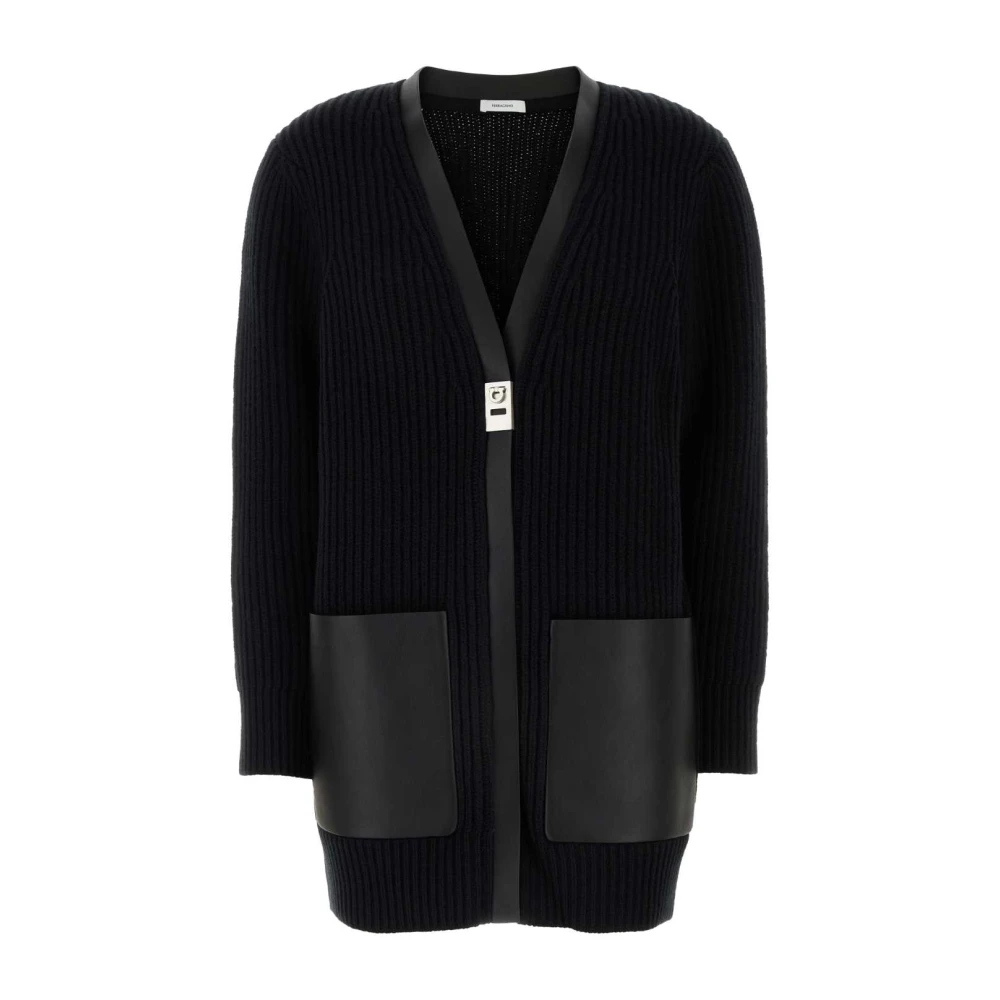 Ferragamo Women's Black Cardigans, Xs, Wool Cardigan Knitwear