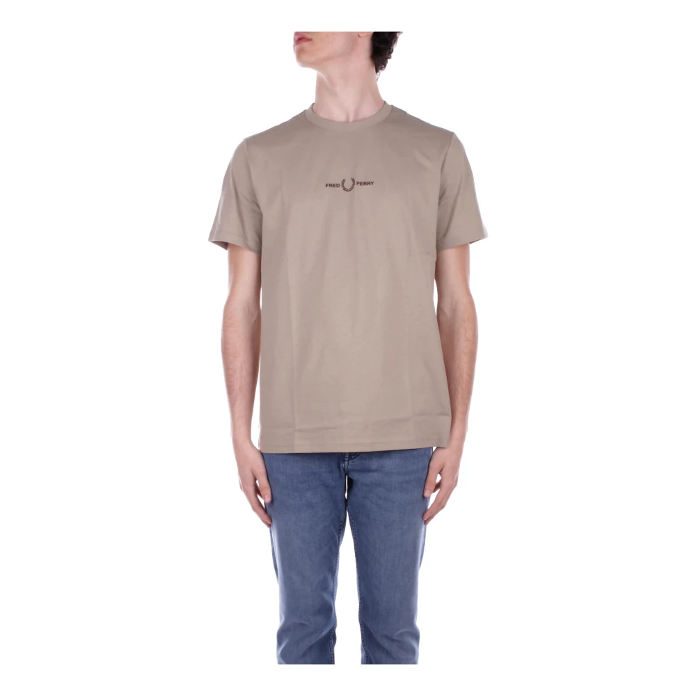 Fred Perry Logo Front T-shirts en Polos Beige Heren