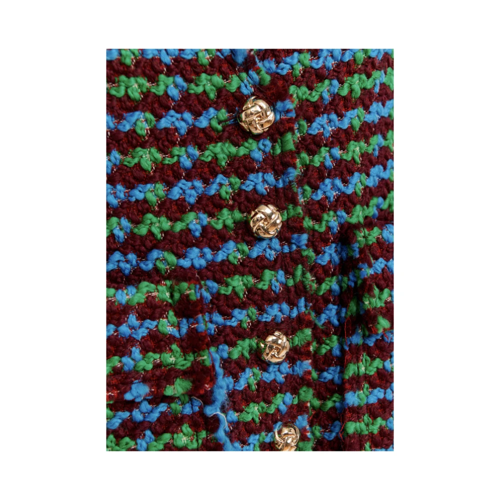 Essentiel Antwerp Bordeaux Tweed Oversized Vest Multicolor Dames