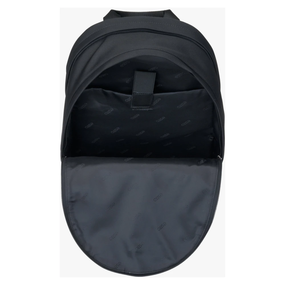 Estro Heren Zwarte Rugzak met Zachte Schouderbanden Er00114150 Black Heren