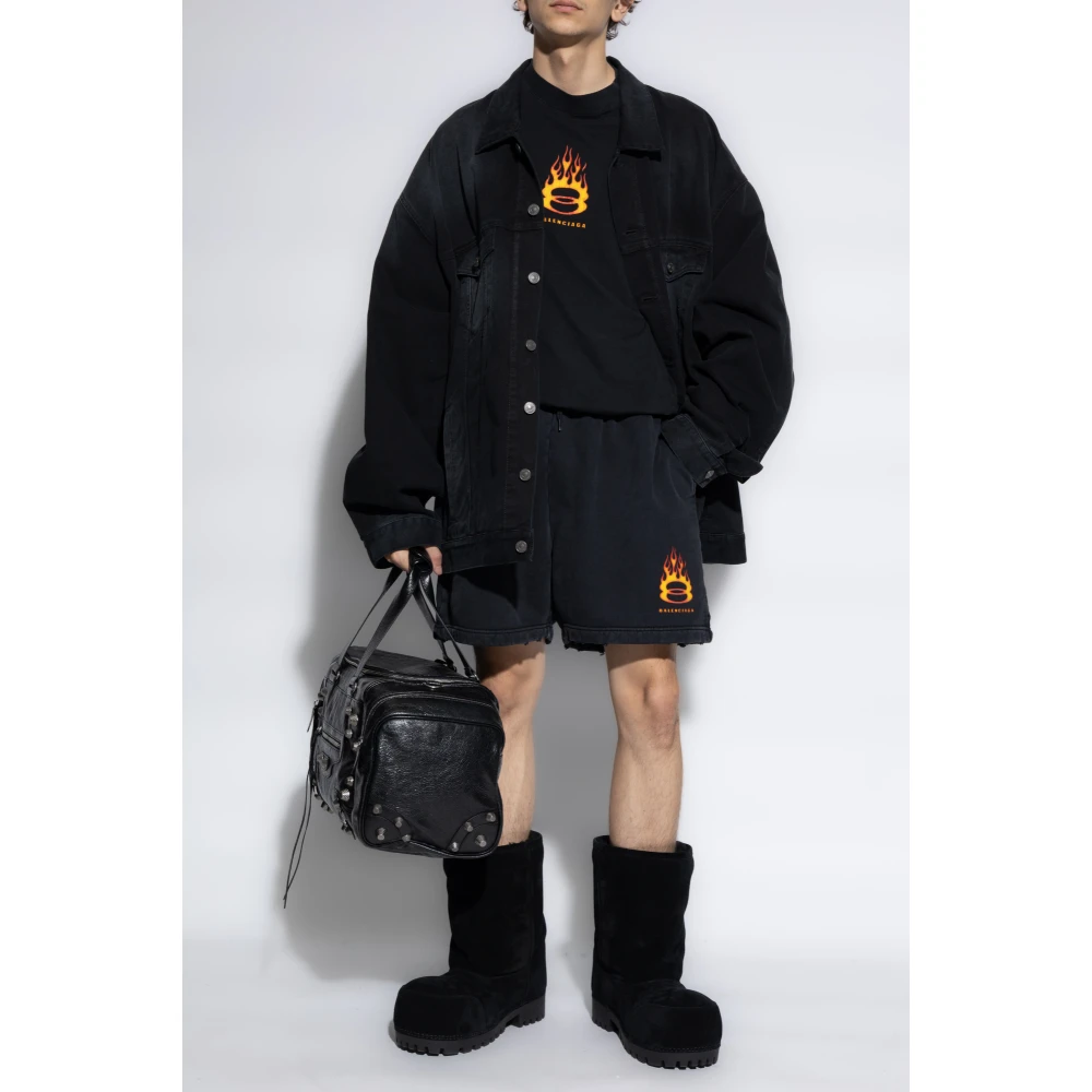 Balenciaga Flame T-shirt met lange mouwen Black Heren