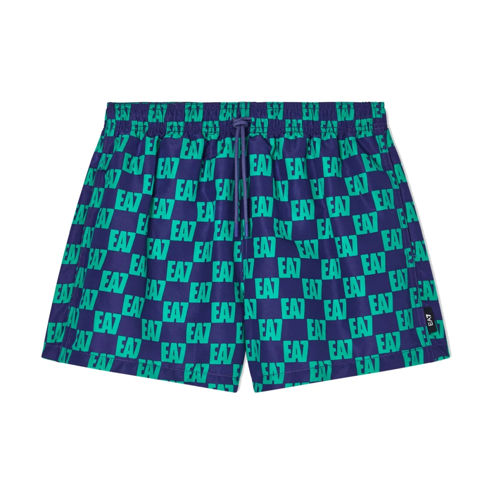 Emporio Armani Ea7 Men's Blue Graphic Series Swim Trunks - Beachwear - Xl - Swimwear