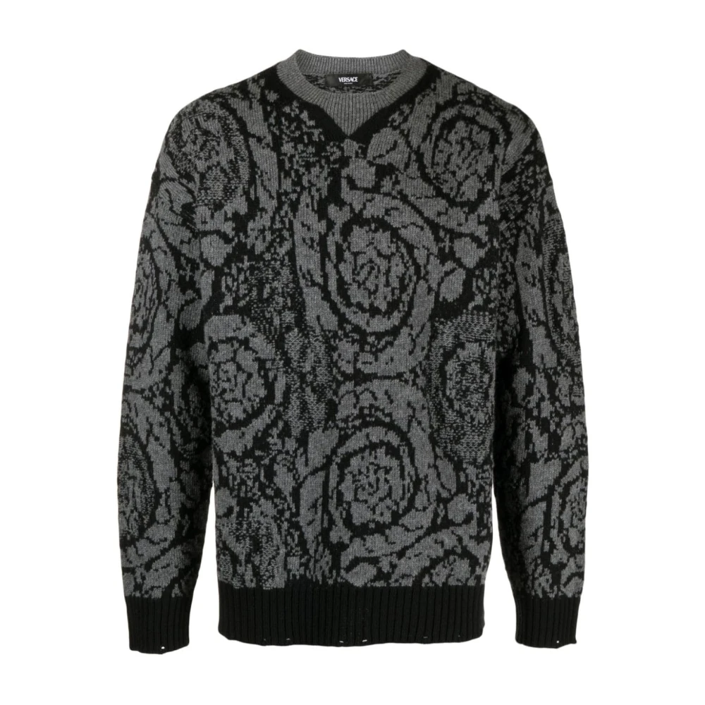 Versace Zwarte Trui Gray Heren