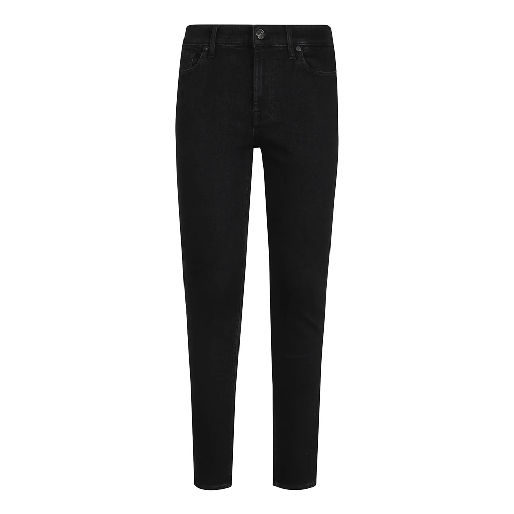 7 For All Mankind Skinny Fit Jeans met Voor Sluiting Black Dames