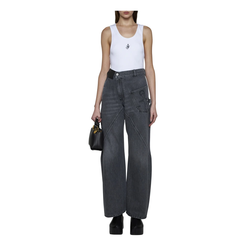 JW Anderson Witte Anker Borduur Tank Top White Dames