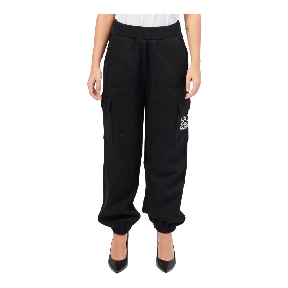 Emporio Armani Cargo broek in zwart Black Dames