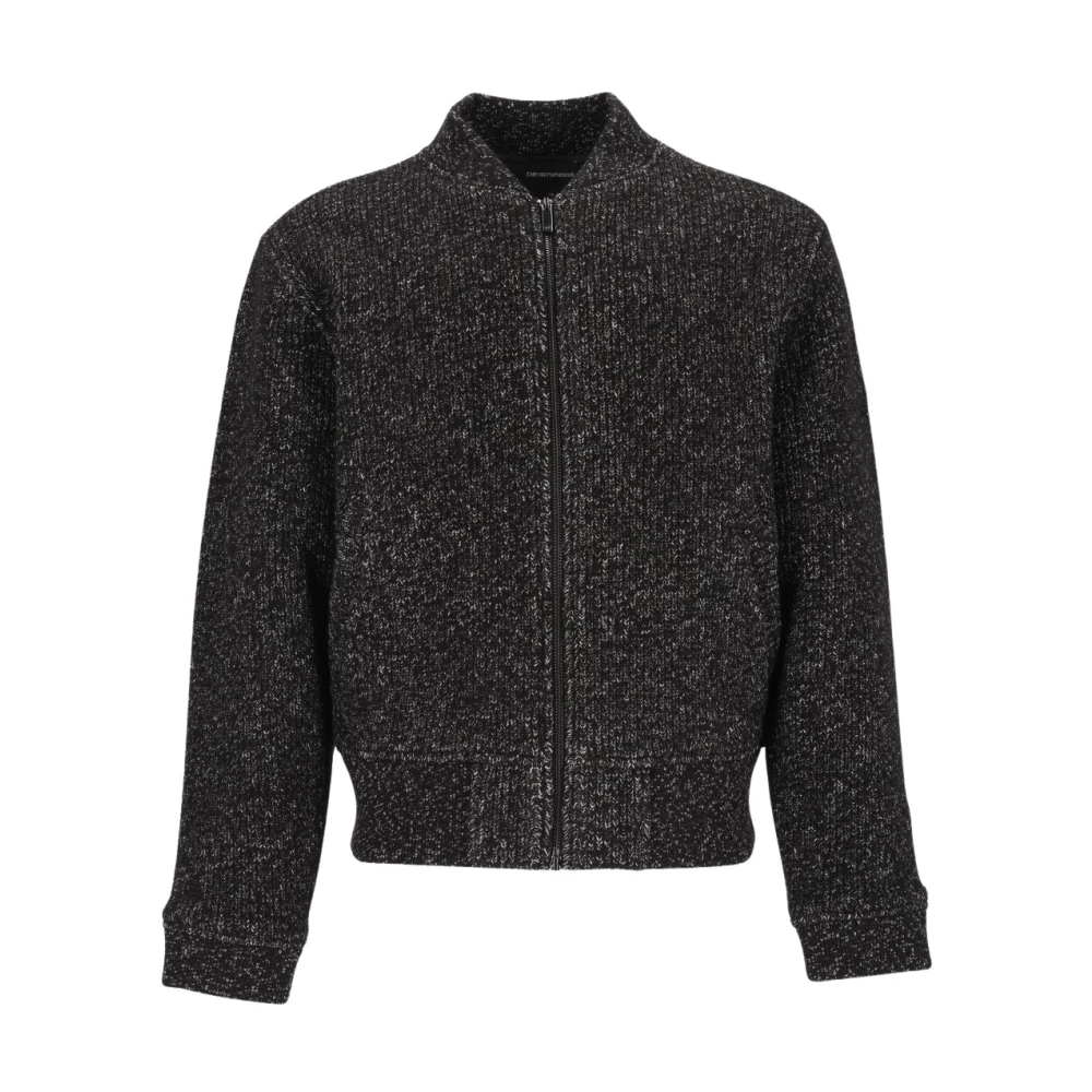 Emporio Armani Round-Neck Wool Blend Jacket - Male - Bomber Jackets - Multicolor - L - Jackets