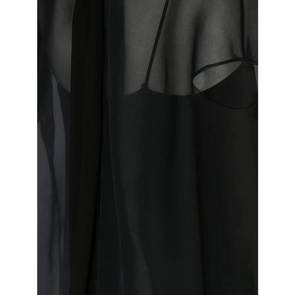 Khaite Zijden Voile Jurk met Petticoat Detail Black Dames