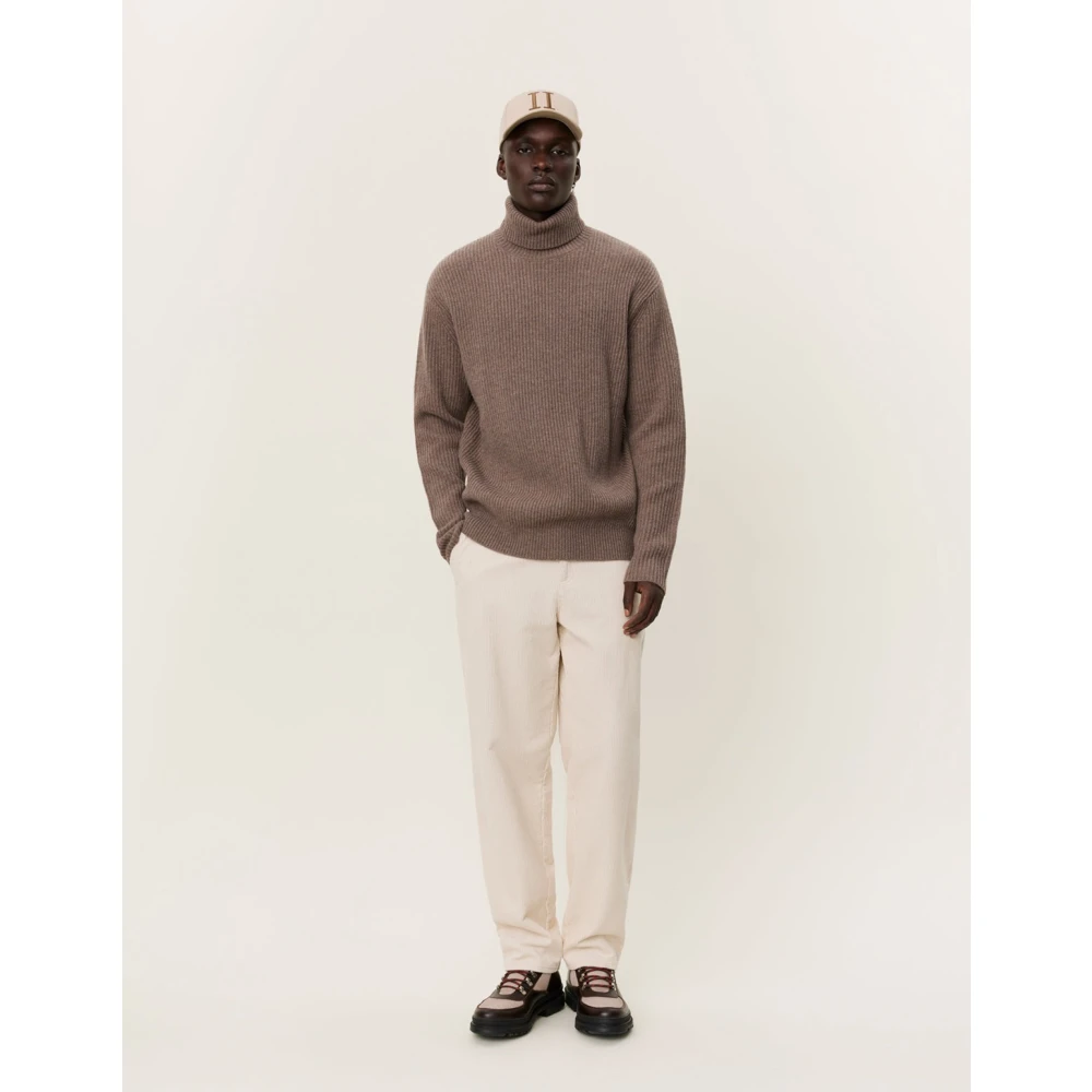 Les Deux Eddie Wool Rib Roll Neck Sweater Black Heren
