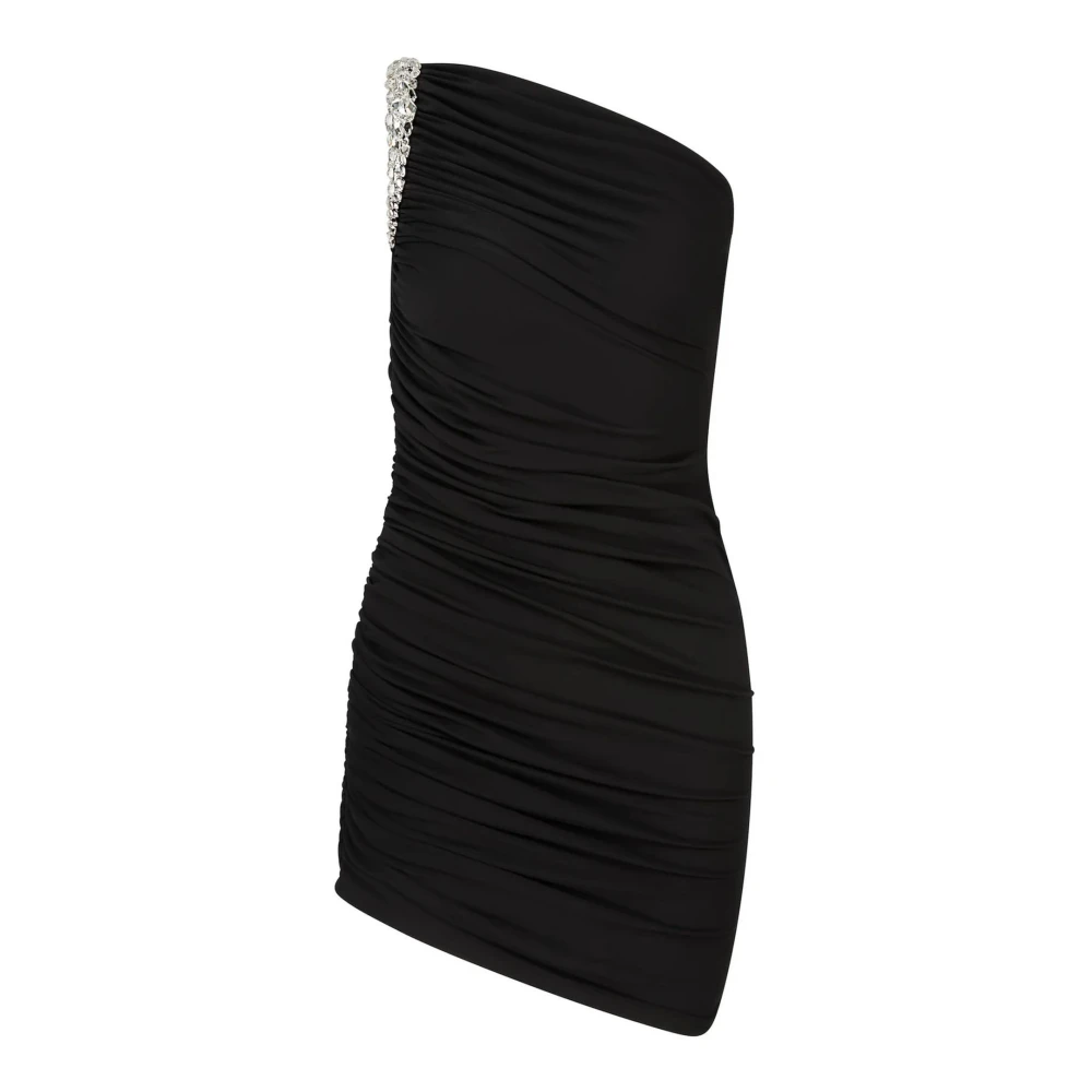 David Koma Zwarte Kristallen Klauw Mini Jurk Black Dames