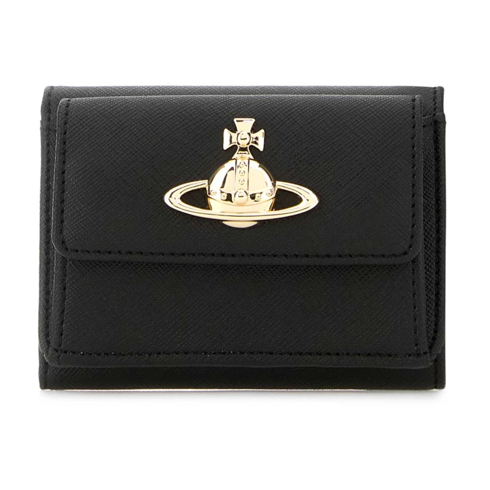 Vivienne Westwood Klassieke Zwarte Leren Portemonnee Black Dames