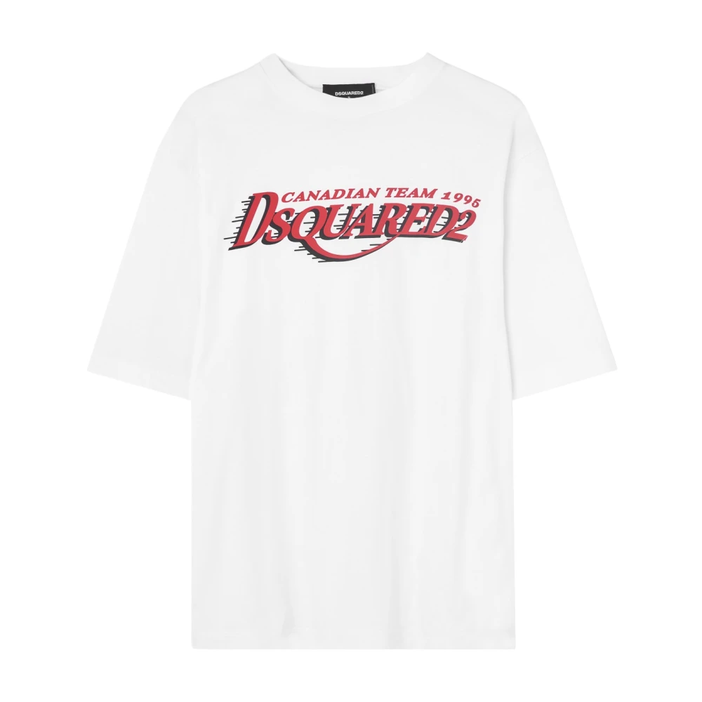Dsquared2 Wit Bedrukt Shirt White Heren