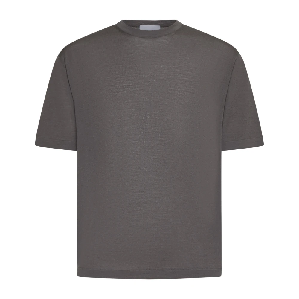 D4.0 Mannelijk Grijs Tops Heren, M, Wol, Merino T-Shirt Met Ronde Hals