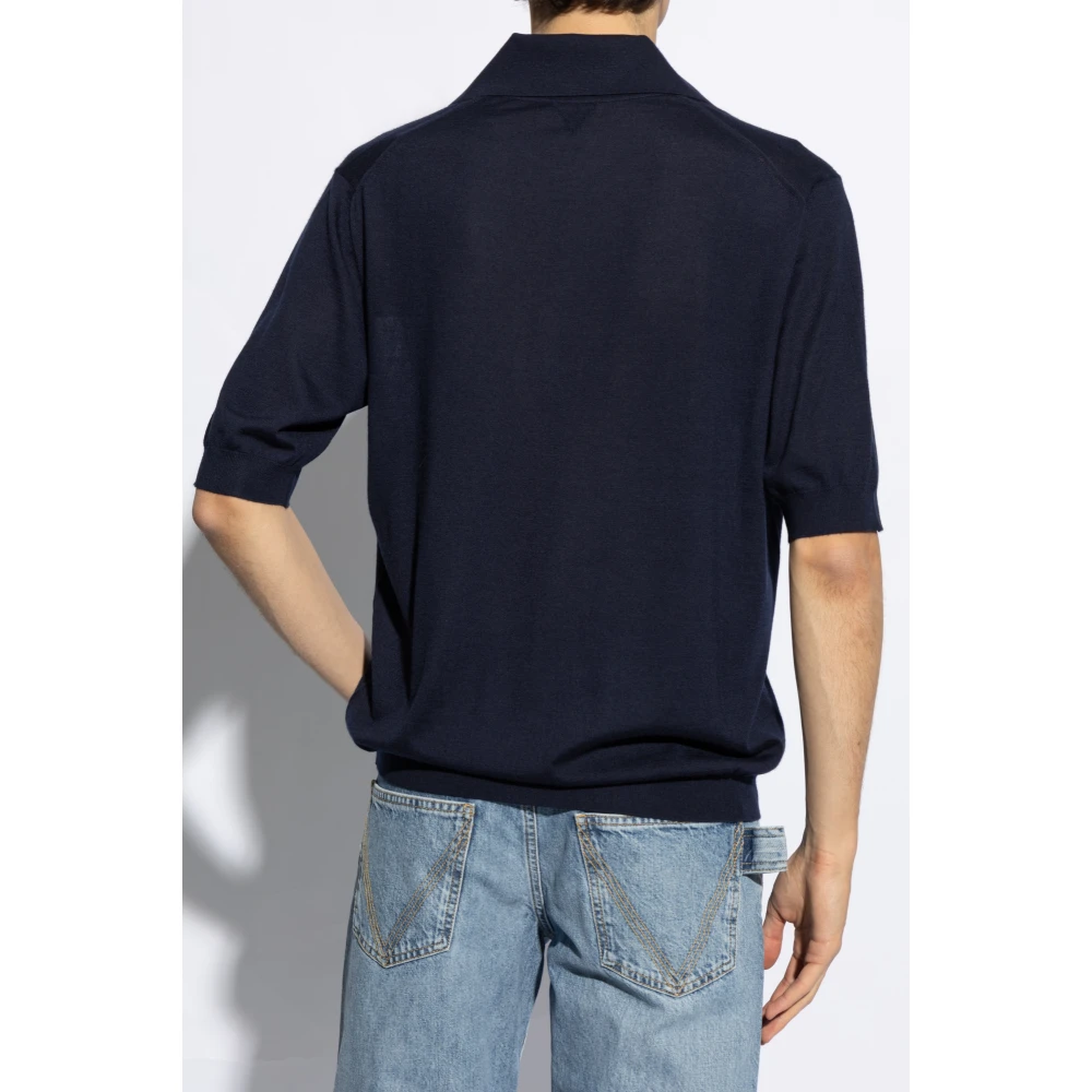 Bottega Veneta Kasjmier polo Blue Heren