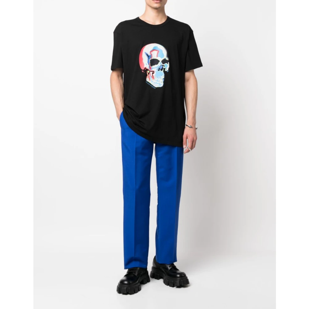 alexander mcqueen Solarised Skull Logo T-shirt Black Heren