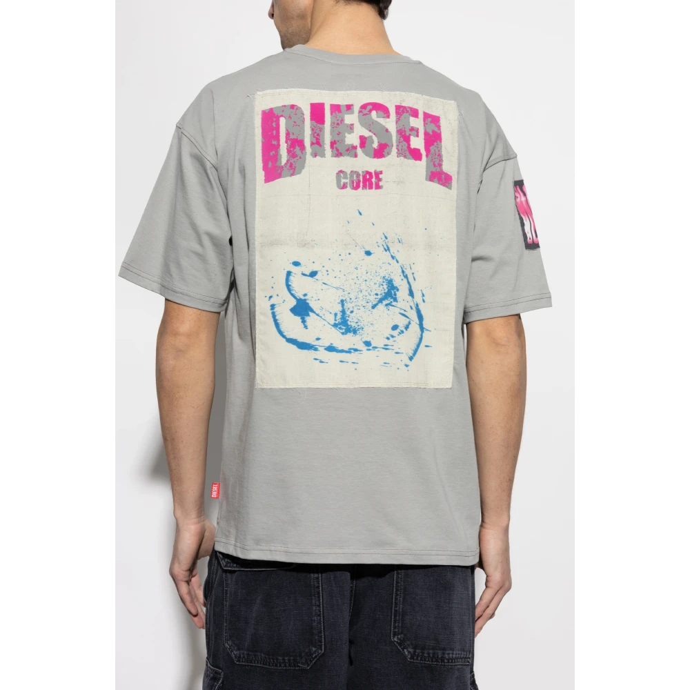Diesel T-shirt T-Boxt-Slits-R8 Green Heren