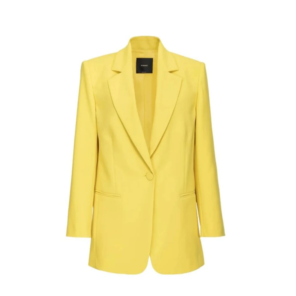 Pinko Women's Yellow Jacket Straight Line Collar - Blazers - Xs - Jackets