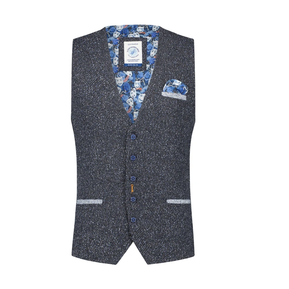 A fish named fred Donkerblauw Geprint Gilet Blue Heren