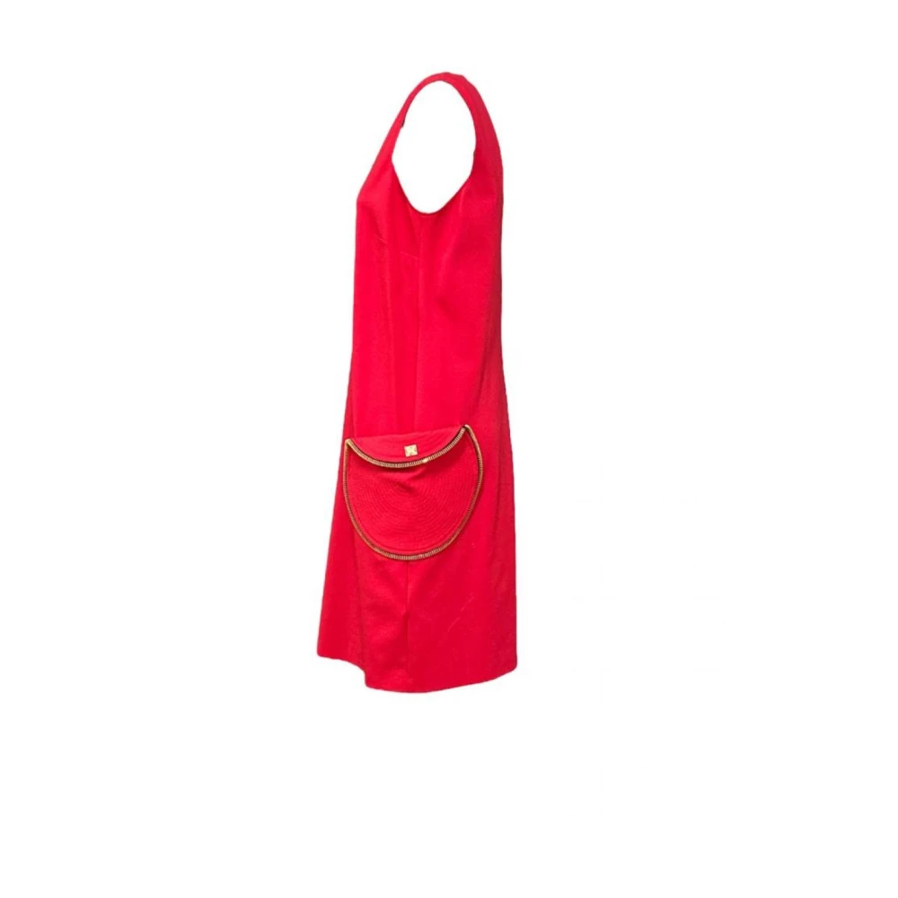 Cavalli Class Katoenen jurk met zijzakken Red Dames