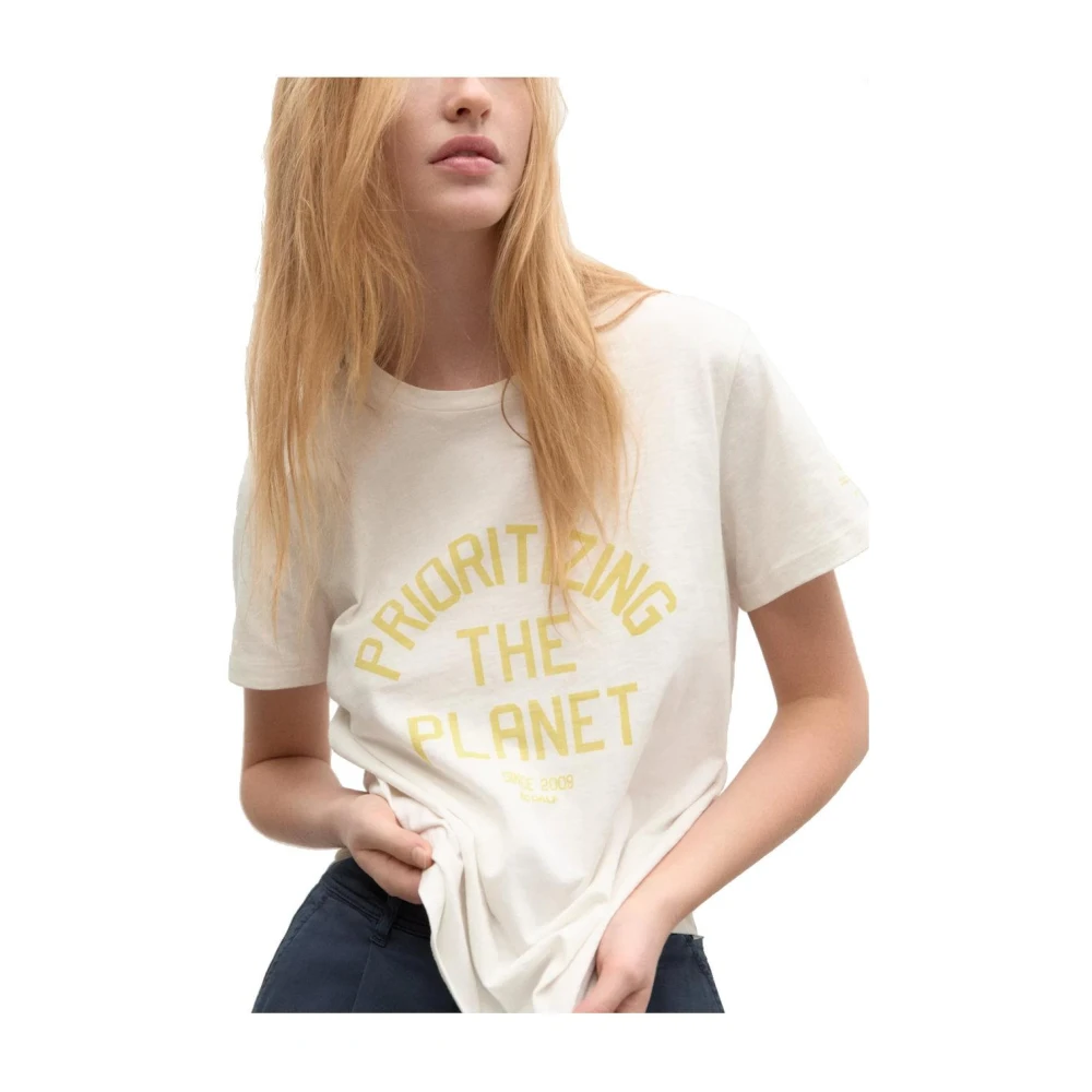 Ecoalf Women's White T-Shirts, M, Short Sleeve Amazonas T-Shirt