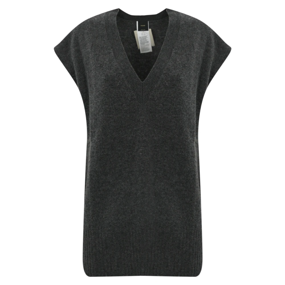Pinko Kasjmierwol Damesvest Mouwloos V-hals Gray Dames