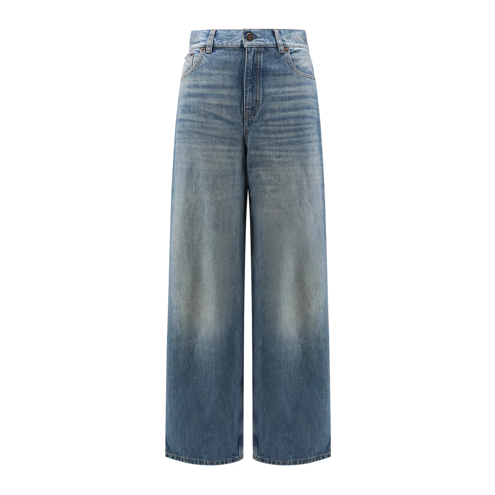 Chloé Women's Blue Wide Jeans, W27, High-Rise Wide-Leg Jeans